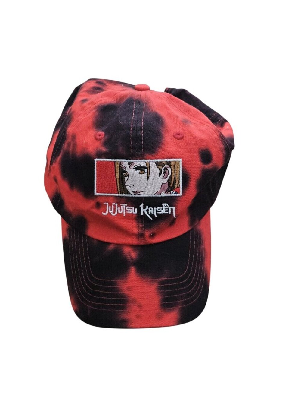 Jujutsu Kaisen Red Tie Dye Hat Crunchy Roll Strapback Adjustable Ball Cap
